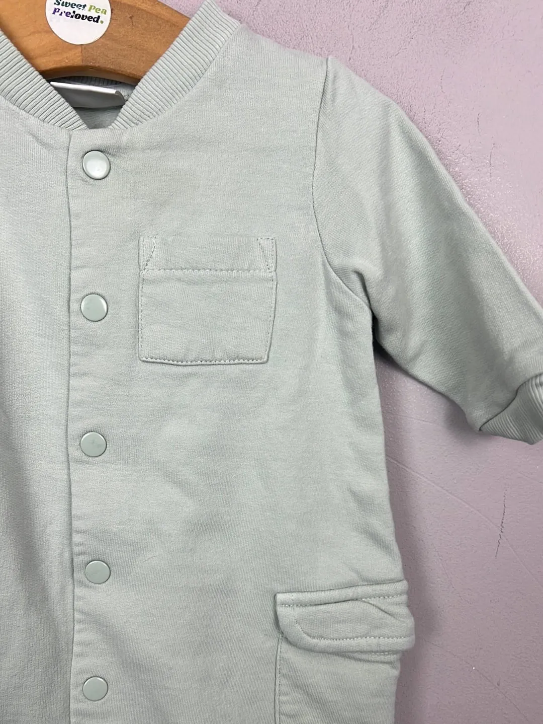 Next sage green cargo romper 0-3m
