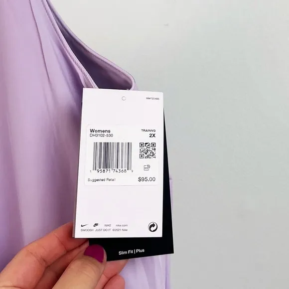 NWT Nike Women's Bliss Luxe Training Dress (Plus Size) in Purple