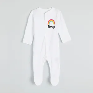 Personalised Rainbow Sleepsuit