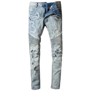 Personalized Slim Biker Jeans