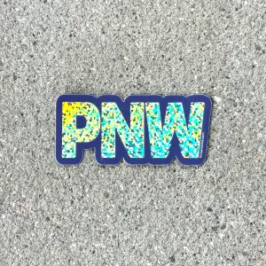 PNW Glitter Cutout 3” Sticker / Decal