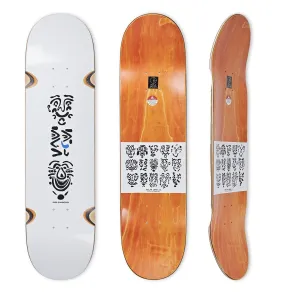 Polar Skate Co SHIN SANBONGI - Faces (White) WHEEL WELL Skateboard Deck - 8.25"
