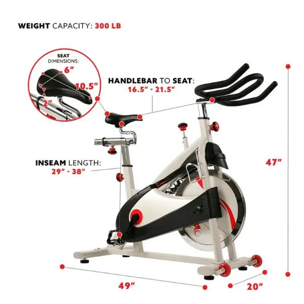 Premium Cycling Exercise Bike Indoor Fitness Belt Drive Clipless Pedal SF-B1509