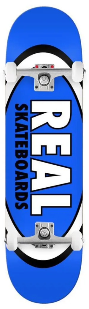 Real Team Classic Oval Blue Custom Complete Skateboard - 8.5"