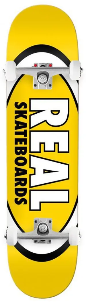 Real Team Classic Oval Yellow Custom Complete Skateboard - 8.06"