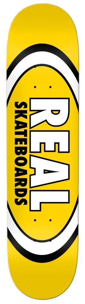 Real Team Classic Oval Yellow Custom Complete Skateboard - 8.06"