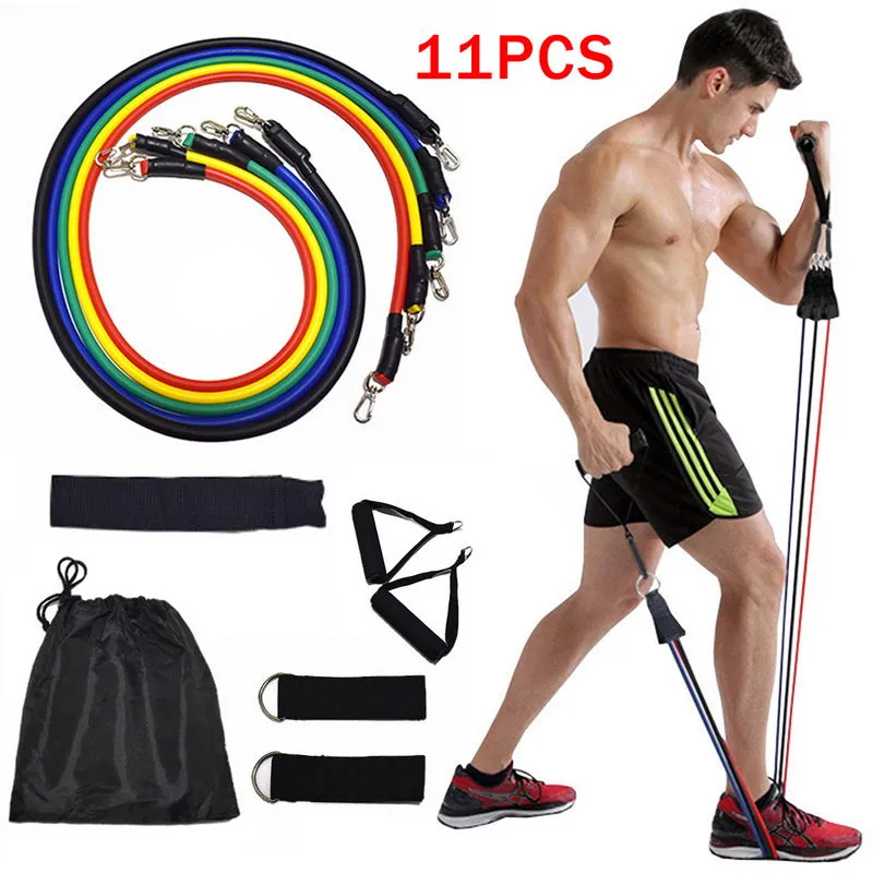 Resistance Bands 17 Piece Set Home Workout New HQ  🔥35 % OFF Fast Shipping 4-7 days🔥Today Only