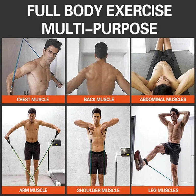 Resistance Bands 17 Piece Set Home Workout New HQ  🔥35 % OFF Fast Shipping 4-7 days🔥Today Only