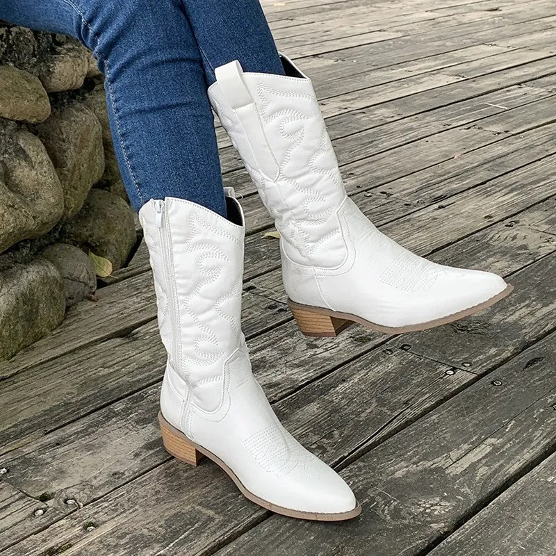 Sage - Elegant Metallic Cowboy Boots
