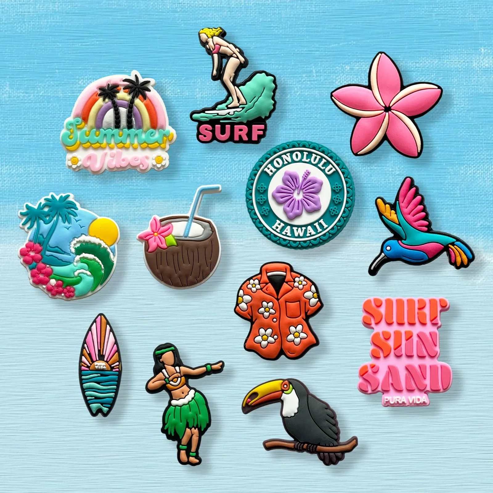 Sea Animals Hawaii Tennis Swim Plants Leaves Flowers Wedding Shoe Charms for Clog Sandals