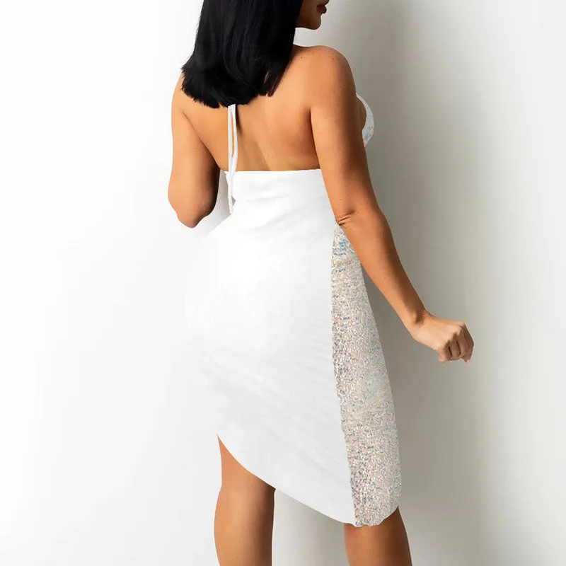 Sequins Sleeveless Cut Out Bandage Bodycon Dress