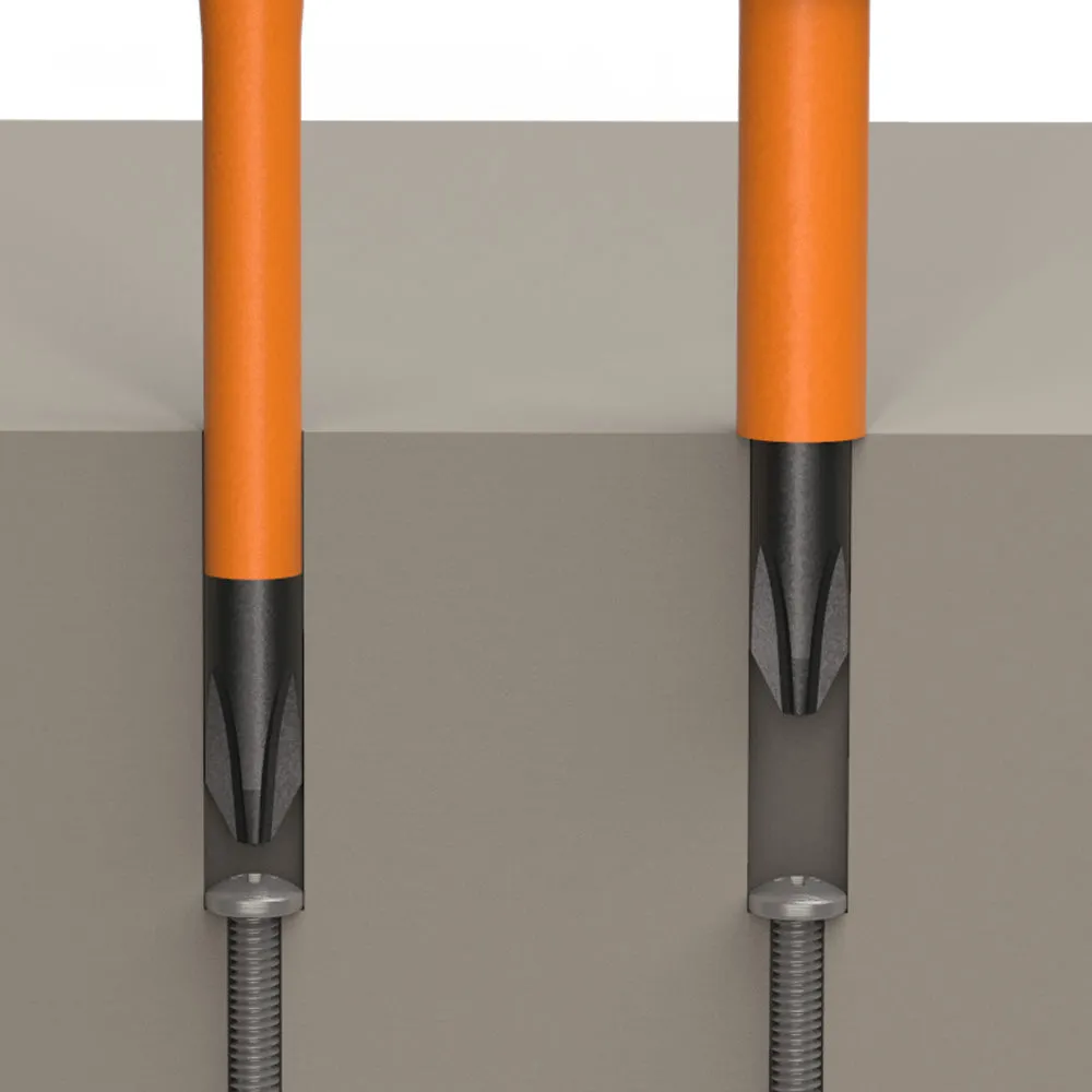 Slim-Tip Insulated Screwdriver, 3/16-Inch Cabinet, 6-Inch Round Shank
