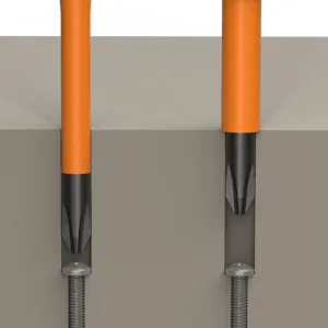 Slim-Tip Insulated Screwdriver, 3/16-Inch Cabinet, 6-Inch Round Shank