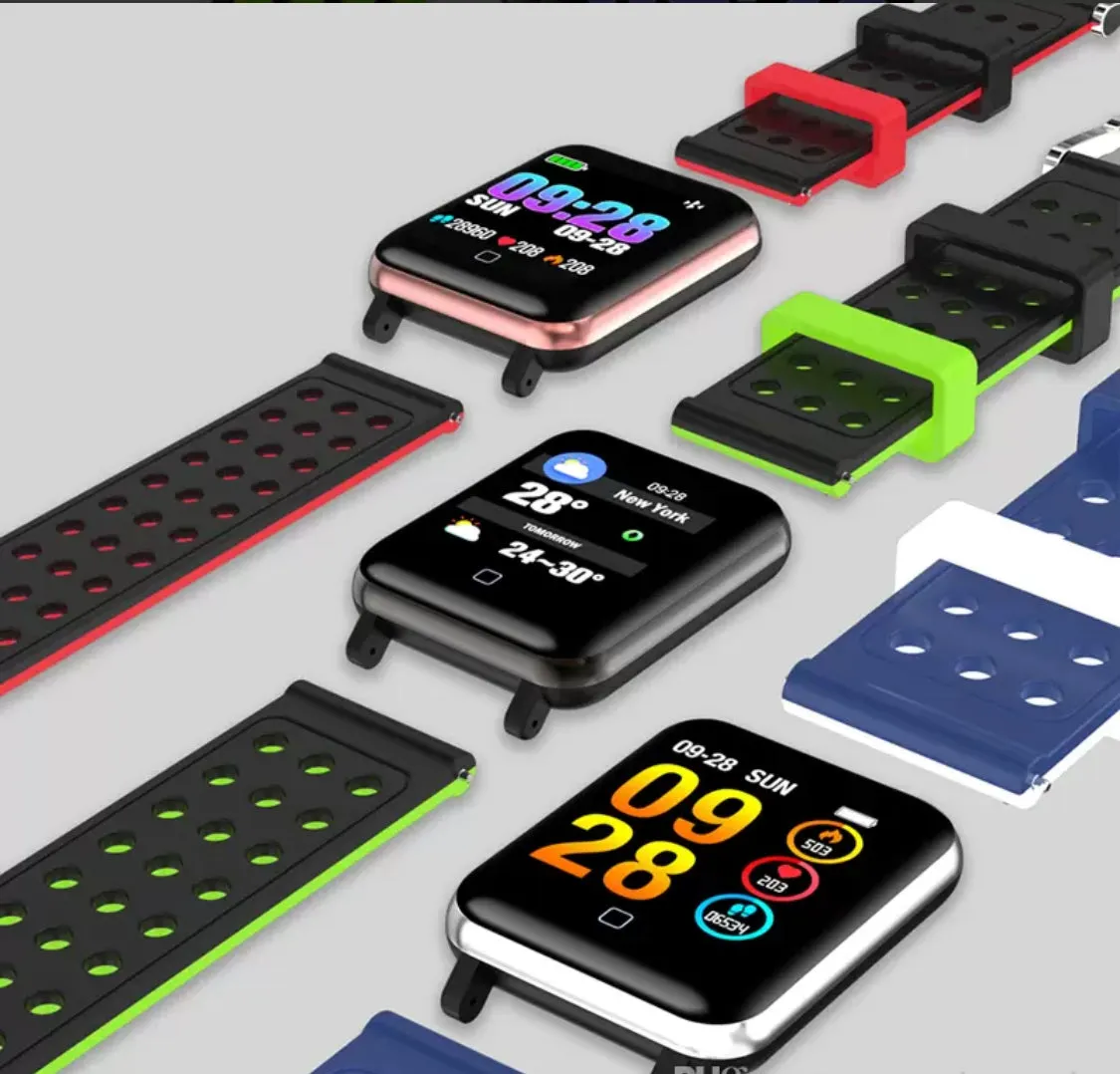 Smart Watch Bracelet Fitness Tracker Blood Oxygen Blood Pressure Heart Rate Monitor Sports