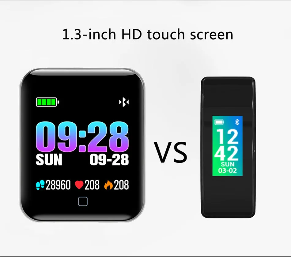 Smart Watch Bracelet Fitness Tracker Blood Oxygen Blood Pressure Heart Rate Monitor Sports