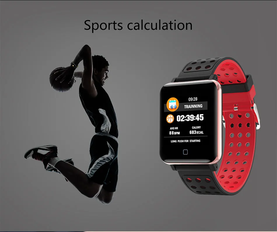 Smart Watch Bracelet Fitness Tracker Blood Oxygen Blood Pressure Heart Rate Monitor Sports
