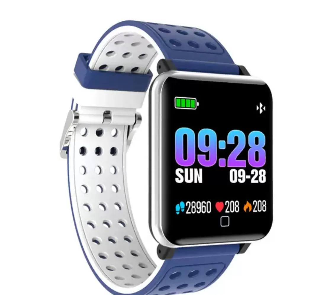 Smart Watch Bracelet Fitness Tracker Blood Oxygen Blood Pressure Heart Rate Monitor Sports