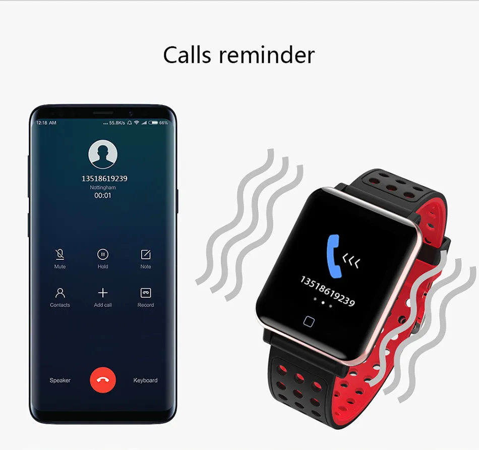 Smart Watch Bracelet Fitness Tracker Blood Oxygen Blood Pressure Heart Rate Monitor Sports