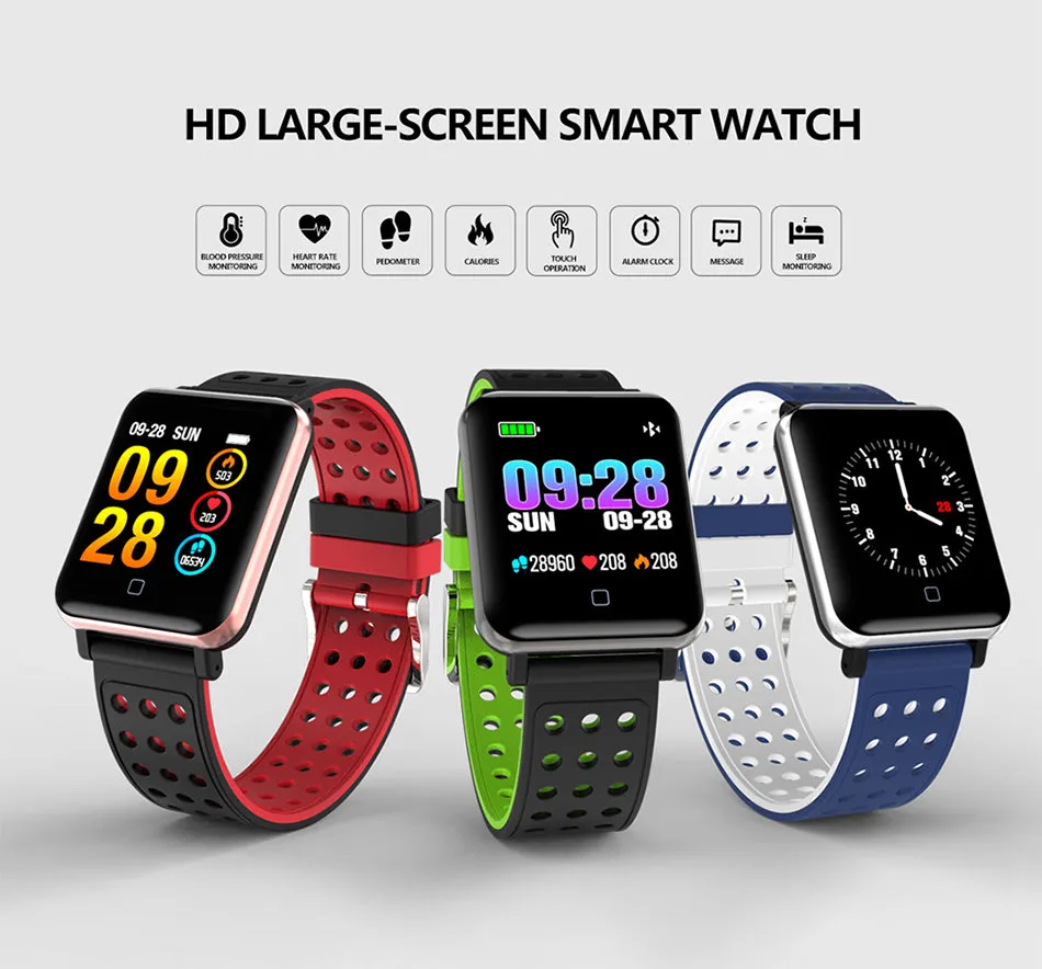 Smart Watch Bracelet Fitness Tracker Blood Oxygen Blood Pressure Heart Rate Monitor Sports