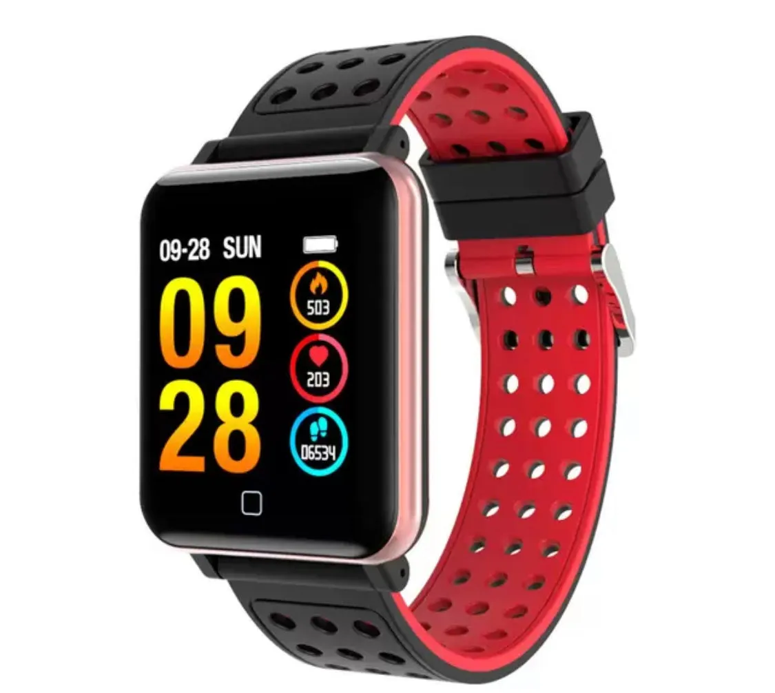 Smart Watch Bracelet Fitness Tracker Blood Oxygen Blood Pressure Heart Rate Monitor Sports