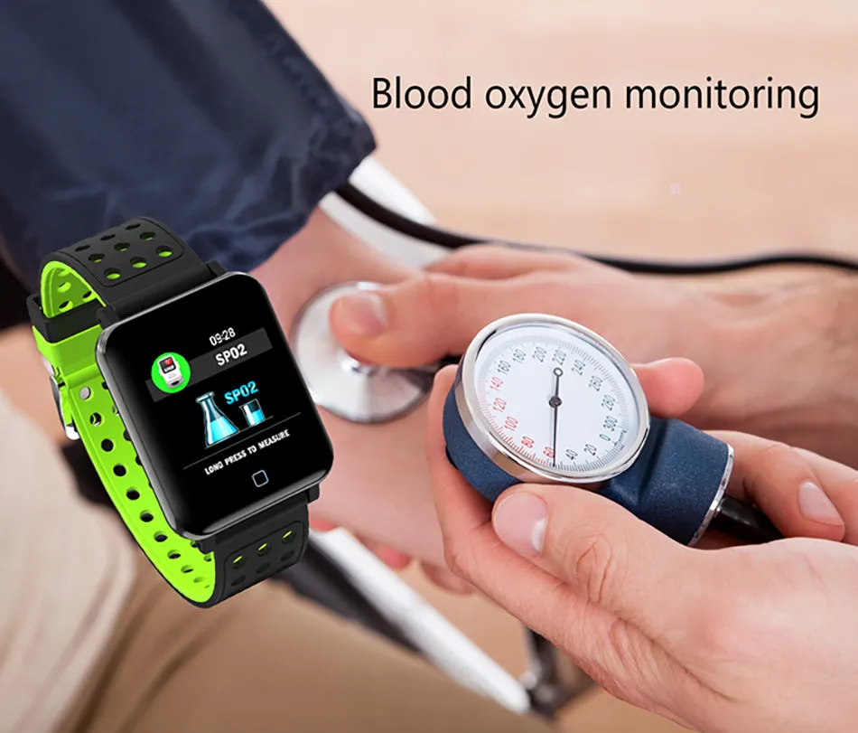 Smart Watch Bracelet Fitness Tracker Blood Oxygen Blood Pressure Heart Rate Monitor Sports