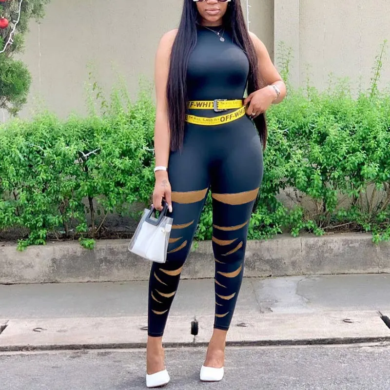 Solid Sleeveless Cut Out Jumpsuit