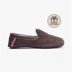 Ted Baker VALLANT Mens Leather Moccasin Slippers Brown