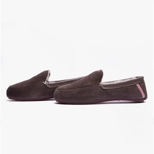 Ted Baker VALLANT Mens Leather Moccasin Slippers Brown