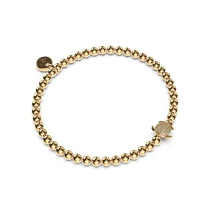 Tortuga | .925 Sterling Gold Vermeil | CZ Diamond Sea Turtle Bracelet