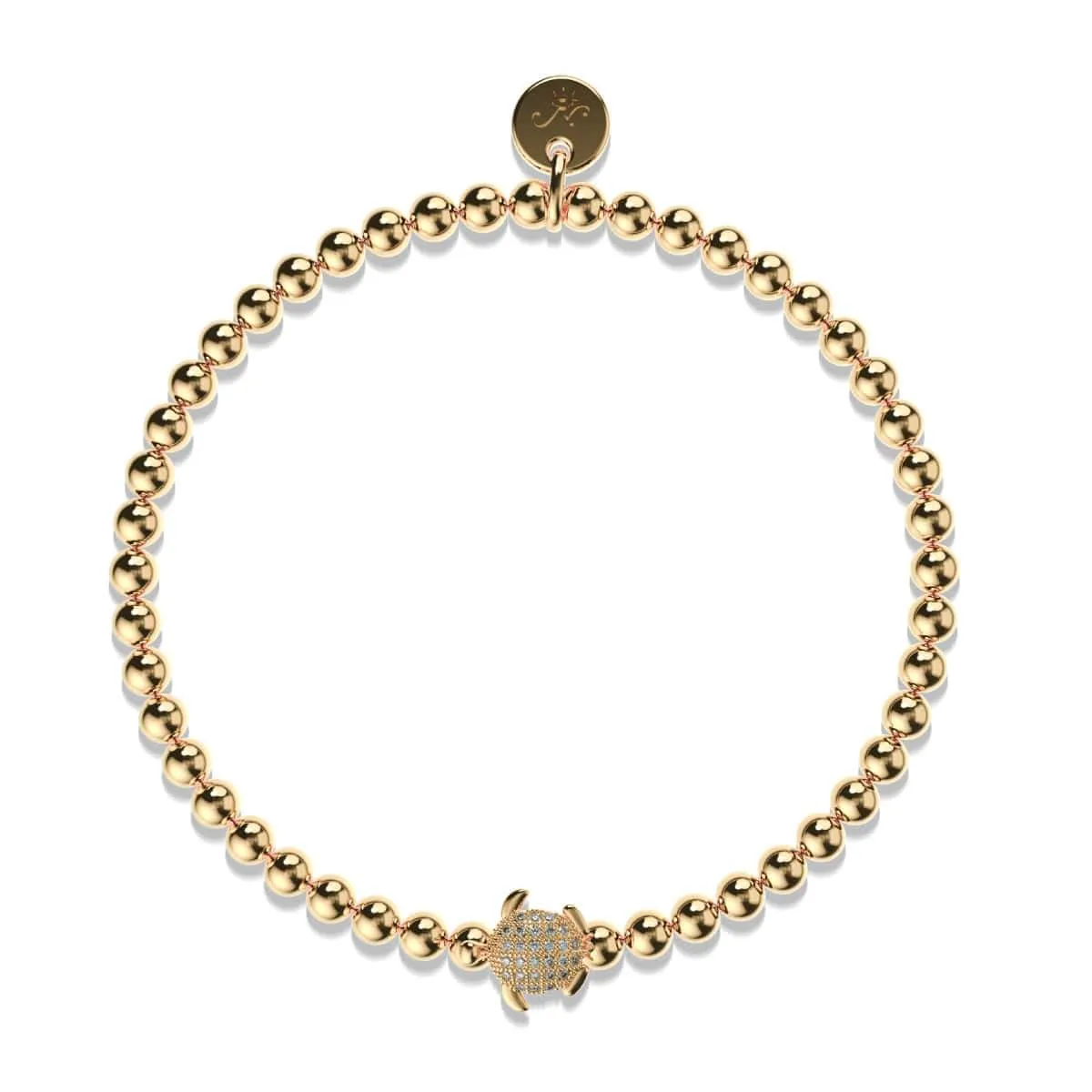 Tortuga | .925 Sterling Gold Vermeil | CZ Diamond Sea Turtle Bracelet