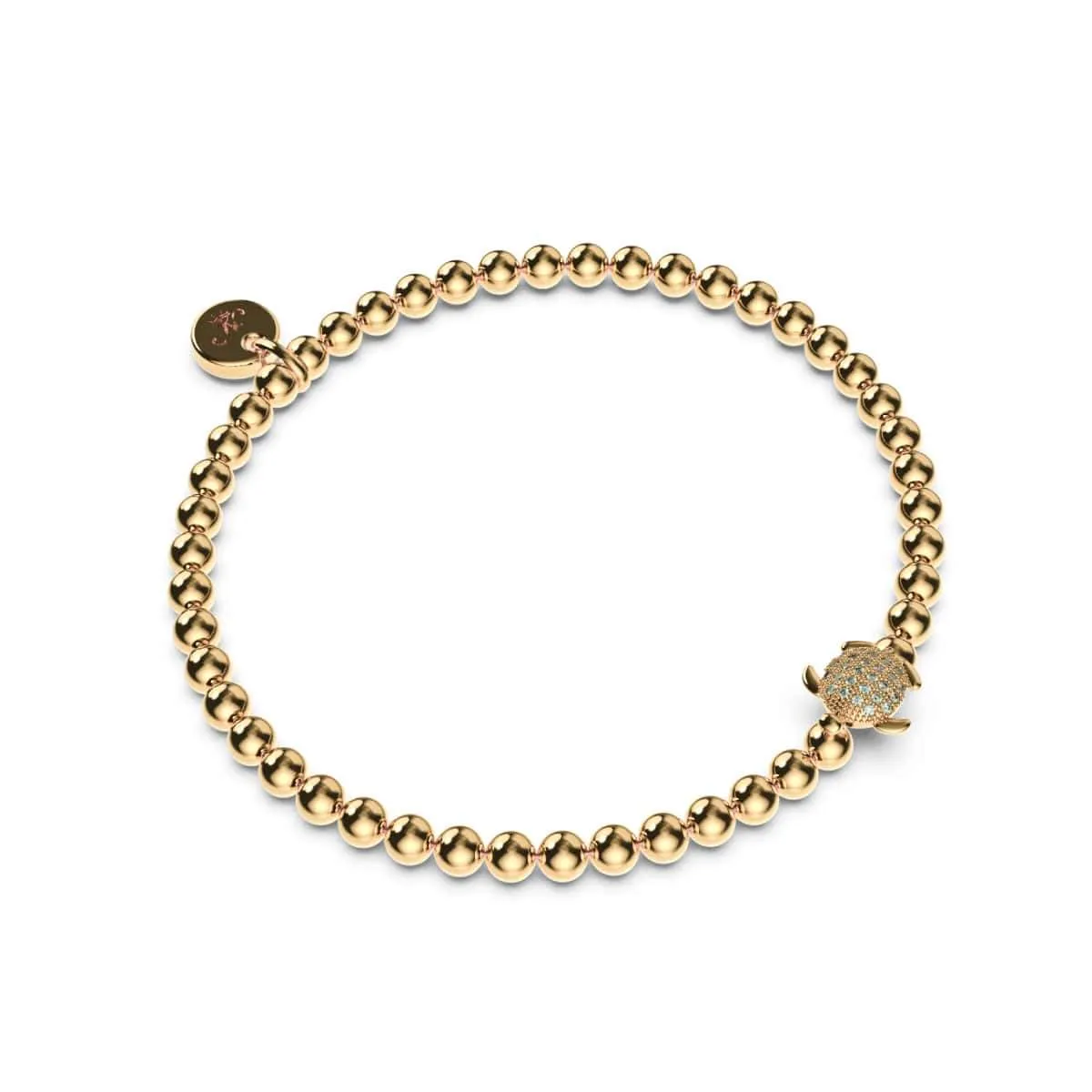 Tortuga | .925 Sterling Gold Vermeil | CZ Diamond Sea Turtle Bracelet