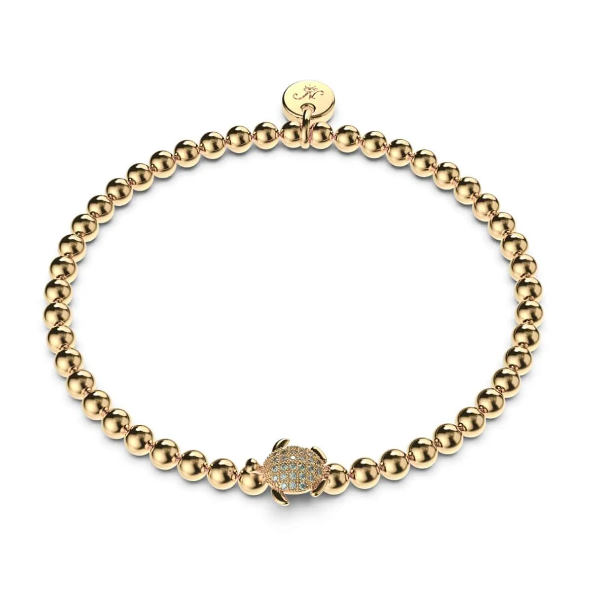 Tortuga | .925 Sterling Gold Vermeil | CZ Diamond Sea Turtle Bracelet