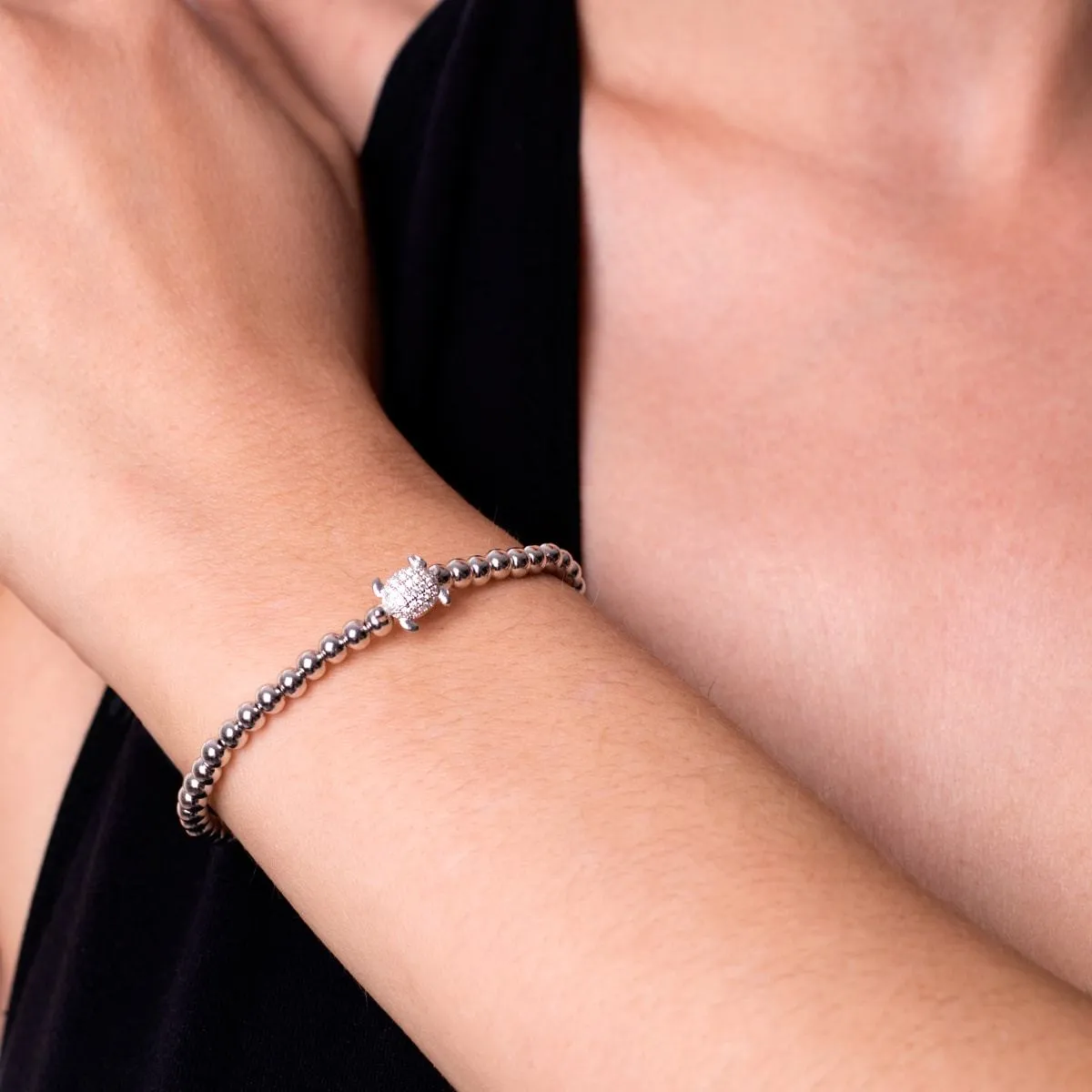 Tortuga | .925 Sterling Silver | CZ Diamond Sea Turtle Bracelet