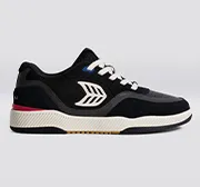 UBA PRO Black Suede and Mesh Ivory Logo Red Sneaker Women