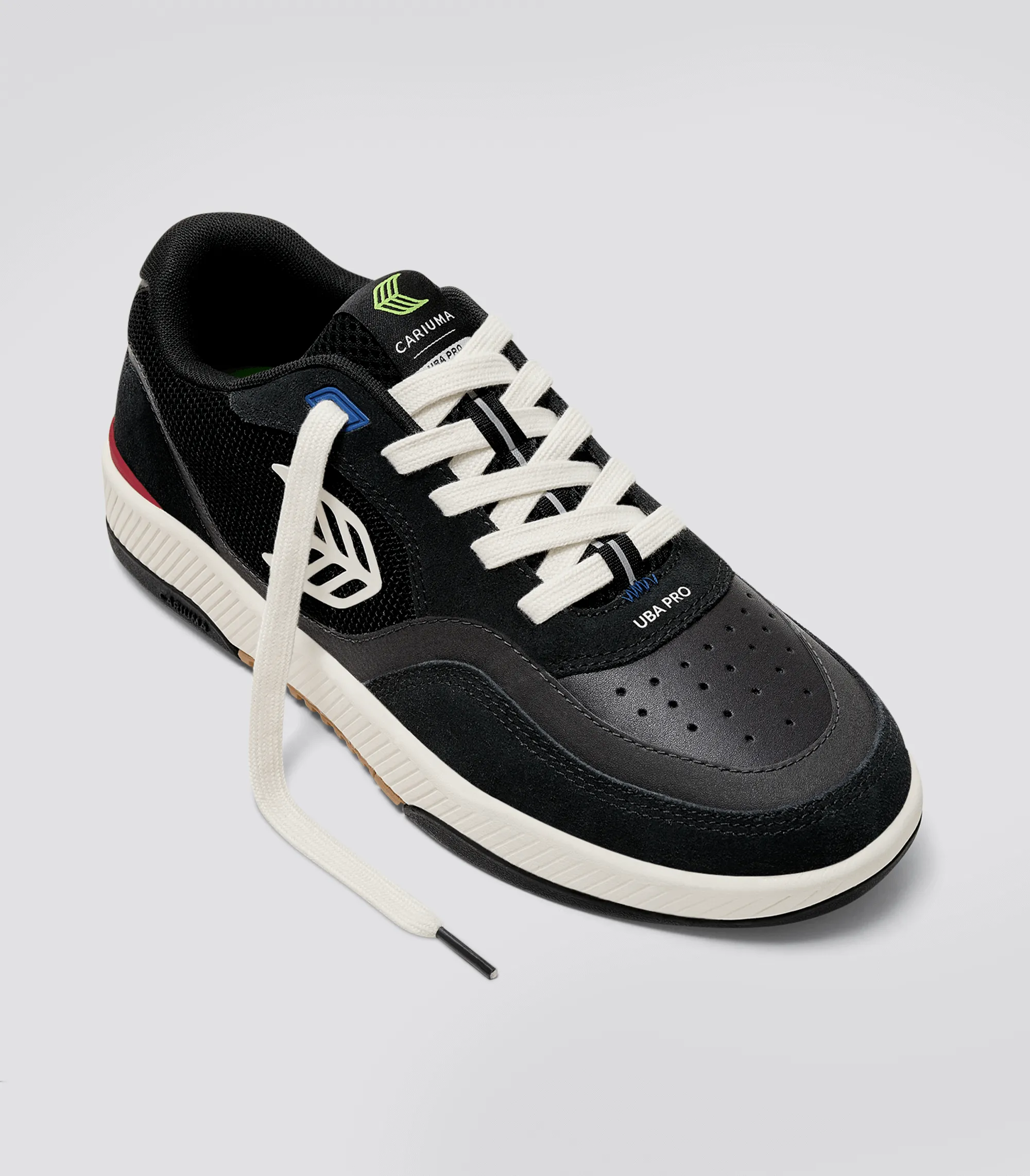 UBA PRO Black Suede and Mesh Ivory Logo Red Sneaker Women