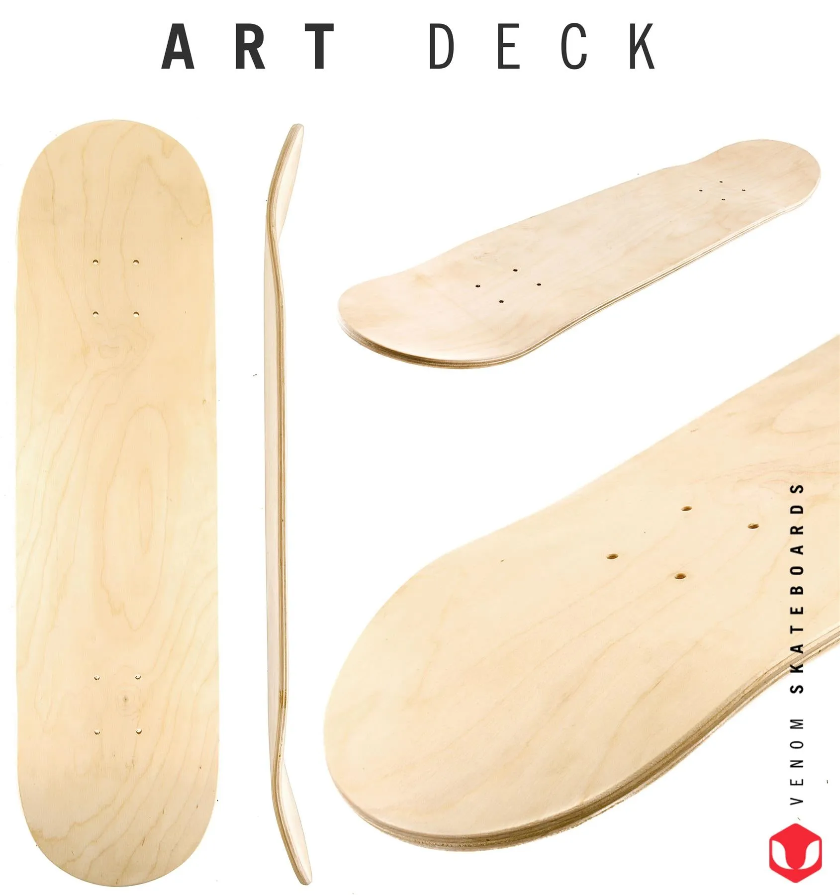 Venom Unvarnished Art Skateboard Decks Pack - Great for Art/Drawing on