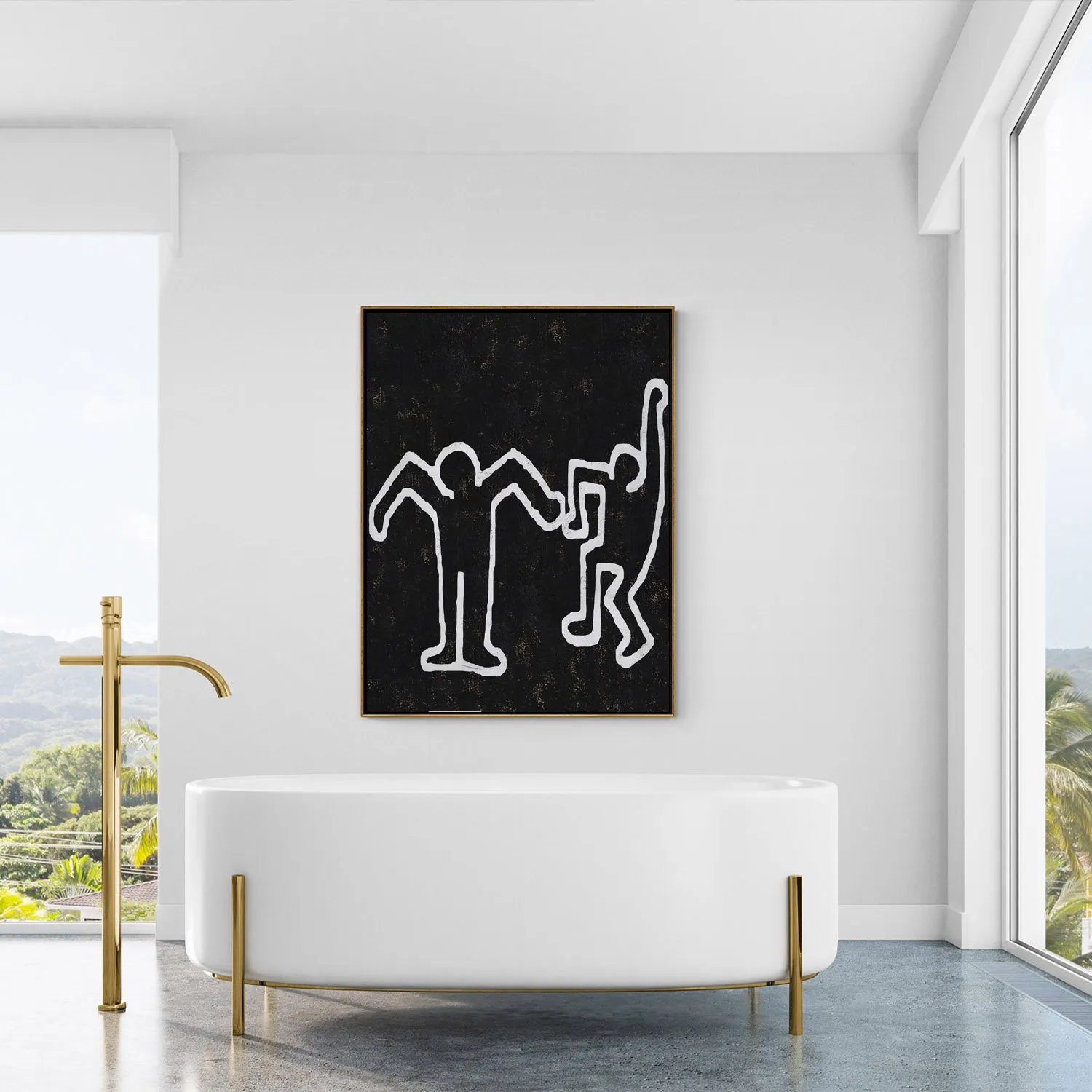 Vertical Abstract Dancing Man Painting H210VR1