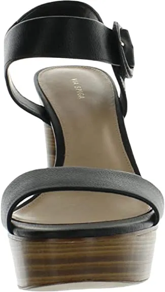 VIA SPIGA womens V-ira City Sandal, Black, 7 US