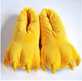 Warm Soft Indoor Floor Slippers Women Men Shoes Paw Funny Animal Soft Soft Plush Shoes High
