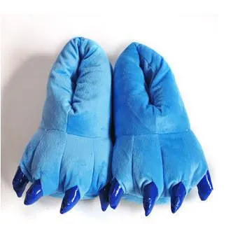 Warm Soft Indoor Floor Slippers Women Men Shoes Paw Funny Animal Soft Soft Plush Shoes High