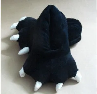 Warm Soft Indoor Floor Slippers Women Men Shoes Paw Funny Animal Soft Soft Plush Shoes High