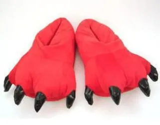 Warm Soft Indoor Floor Slippers Women Men Shoes Paw Funny Animal Soft Soft Plush Shoes High