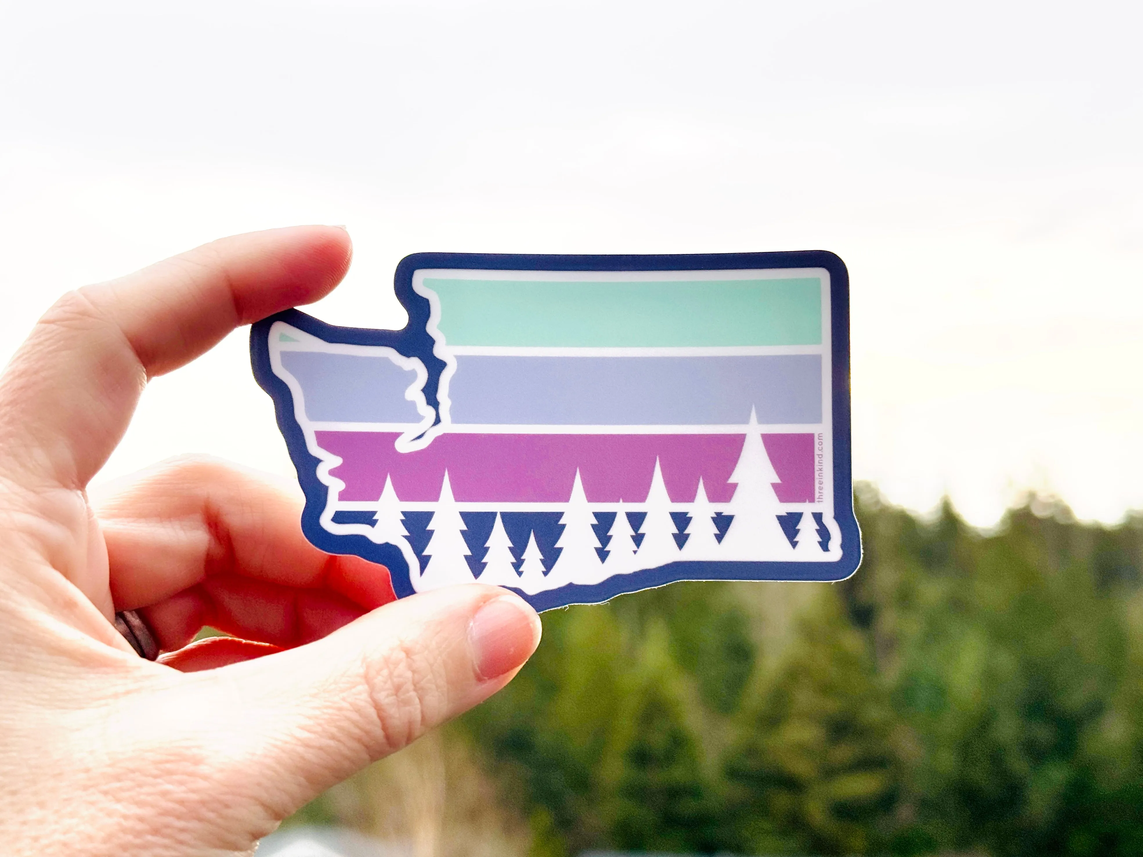 Washington State Color Block Cutout Sticker - Large / Decal