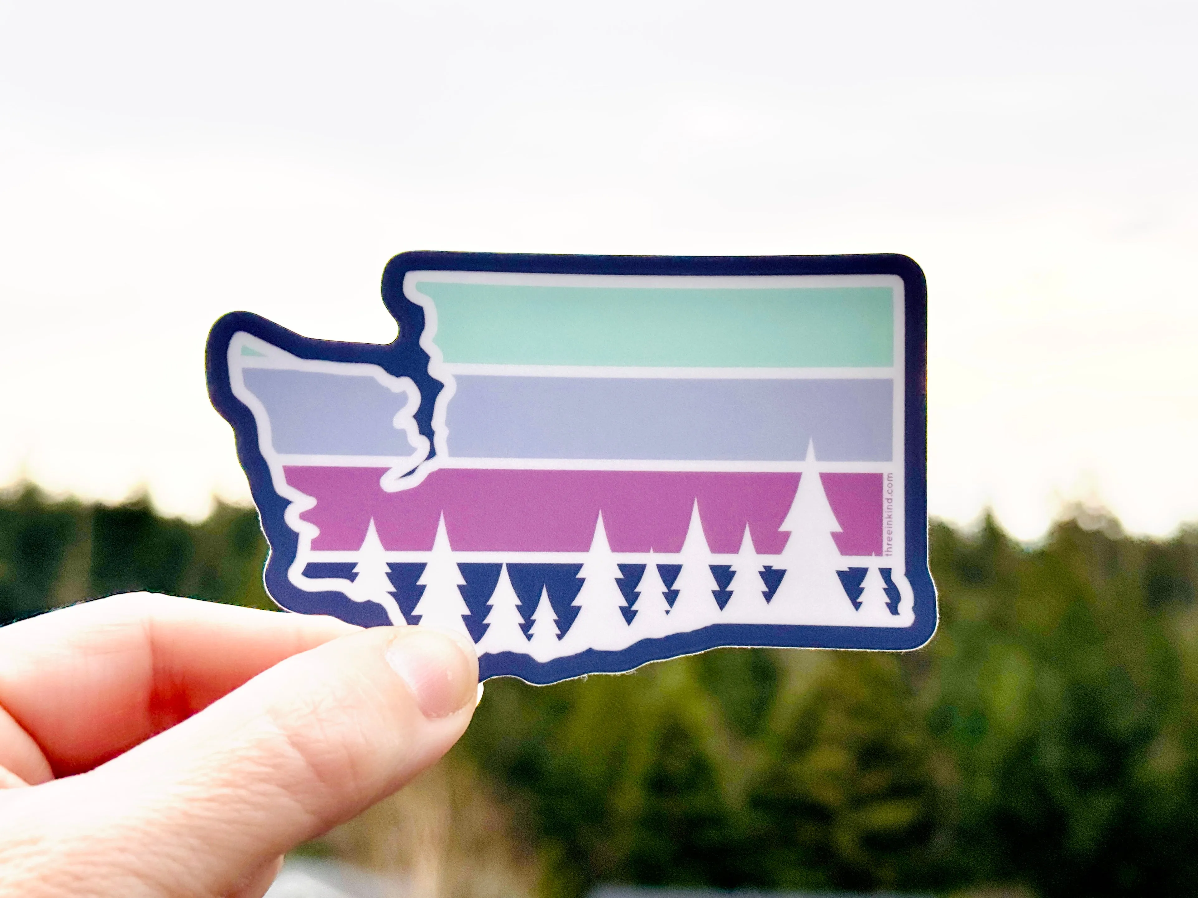 Washington State Color Block Cutout Sticker - Large / Decal