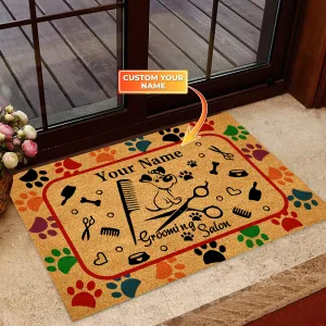 Welcome Dog Grooming Salon Door Mat, Pet Groomer, Dog Salon Doormat