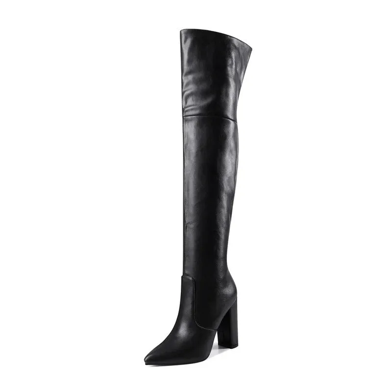 Winter Over The Knee Heeled Boots