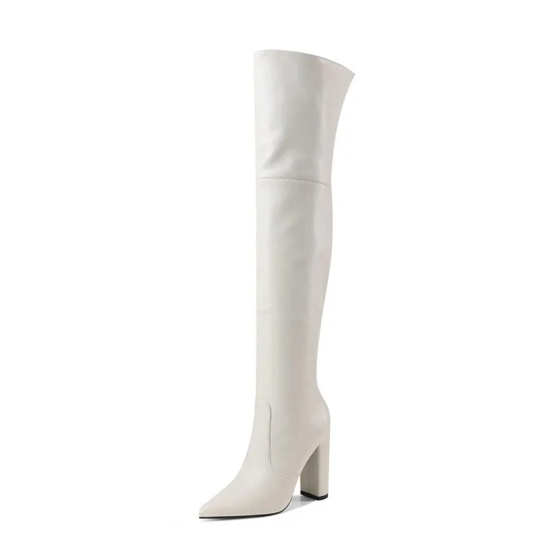Winter Over The Knee Heeled Boots
