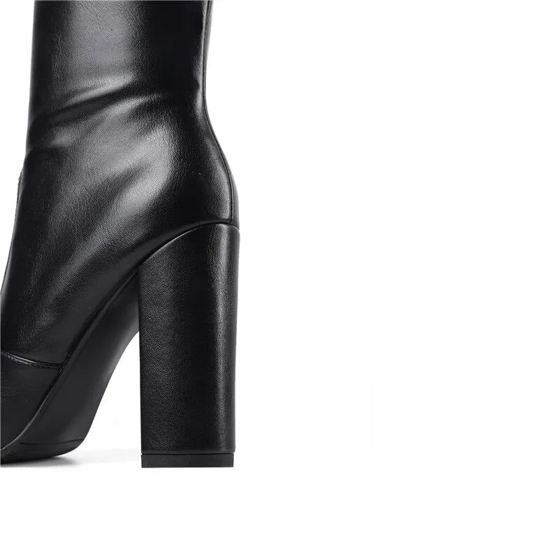 Winter Over The Knee Heeled Boots