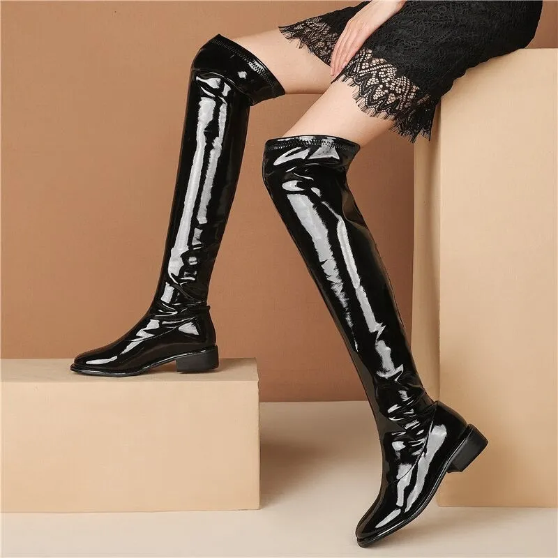 Winter Stretch Thigh Boots