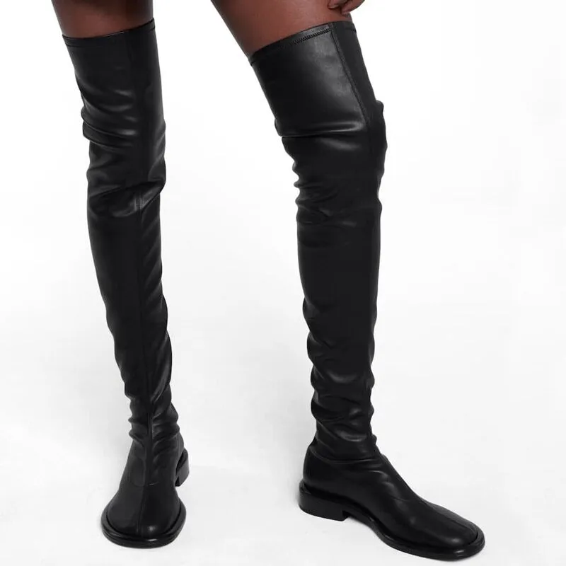 Winter Stretch Thigh Boots